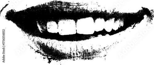 Black and white high contrast tooth silhouette for design projects