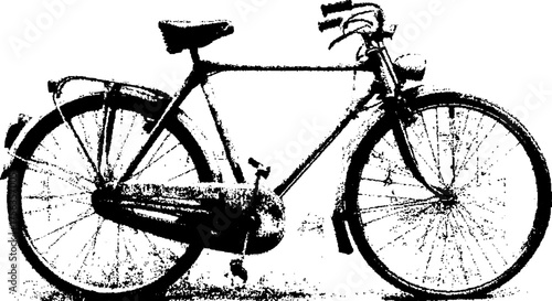 High contrast vintage bicycle art for retro design projects