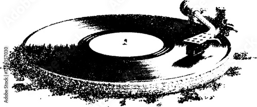 Retro music vibes featuring a high contrast vinyl record design for artistic projects