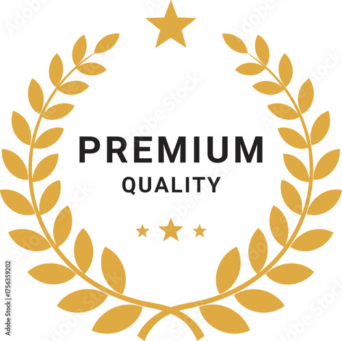 Premium quality laurel badge design vector illustration