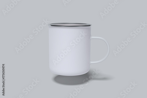Blank Enamel Mug Mockup White