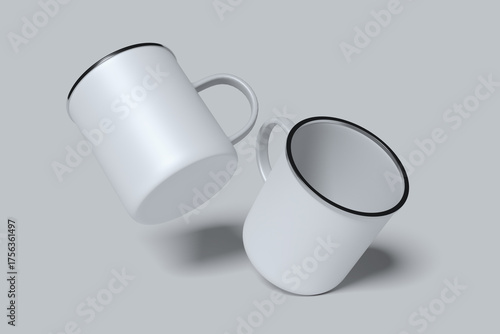 Blank Enamel Mug Mockup White