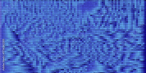 Digital blue mosaic tile texture creates a refreshing swimming pool water backdrop