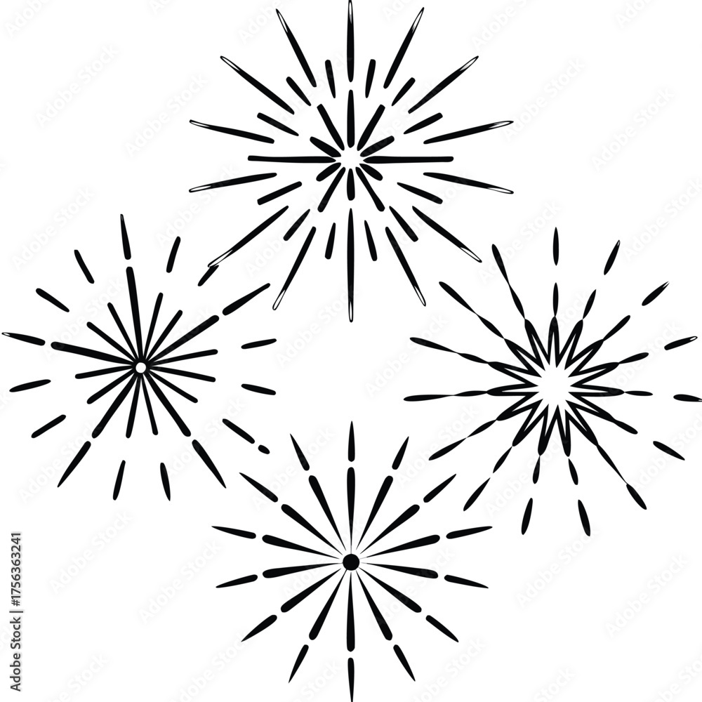 Obraz premium 3d fireworks set