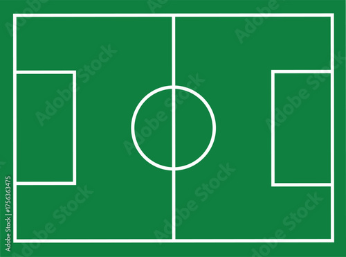Football Field Icon — Soccer Pitch Vector, Sports Ground Layout, Stadium Turf, Athletic Game Design Illustration