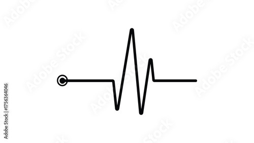 Dynamic heartbeat line art for medical presentations and healthcare marketing, an abstract symbol of life and wellness on a clean white backdrop.