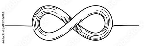 Minimalist Infinity Symbol Vector - Continuous Loop, Mathematical Elegance, White Background