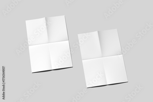 Blank A4 Flyer Brochure Mockup White