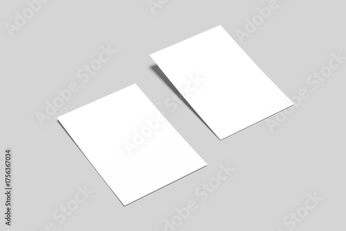 Blank A4 Flyer Brochure Mockup White
