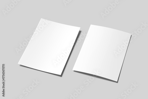 Blank A4 Flyer Brochure Mockup White