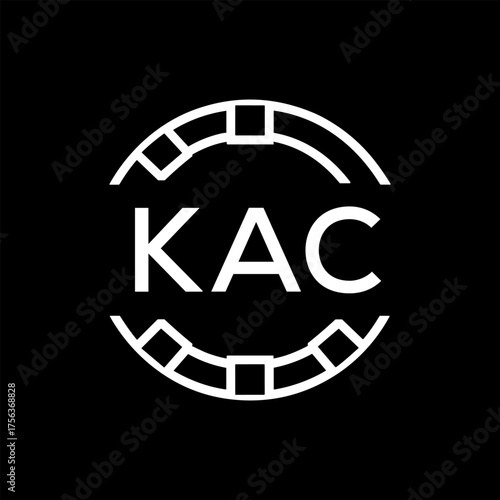 Clean Line Art Monogram Emblem for Brands, KAC Later Logo, Unique Letter  Logo with Circular Motif, 
