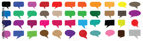 Big set of speech bubbles,Collection of colorful speech balloon communication concept, Speak bubble text, vector set of flat message bubbles show chat bubble or dialog boxes on white background.