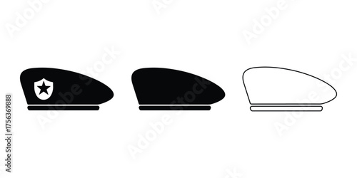 Vector beret hats design on clean background