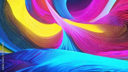 Abstract swirling colorful waves of light and texture