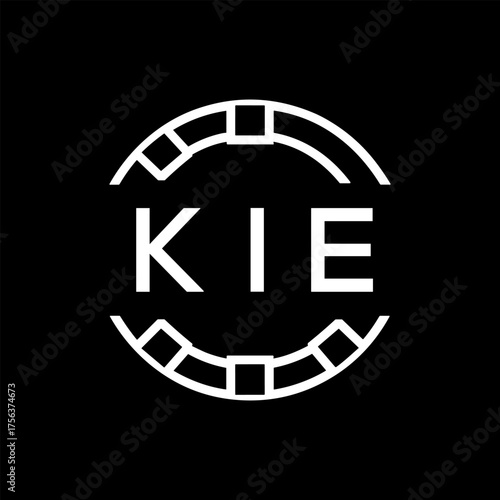 Clean Line Art Monogram Emblem for Brands, KIE Later Logo, Unique Letter  Logo with Circular Motif, 
