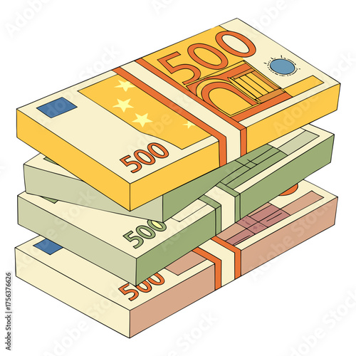 Stack of 500 euro banknotes