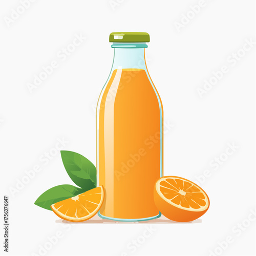 Orangensaft in einer Glasflasche