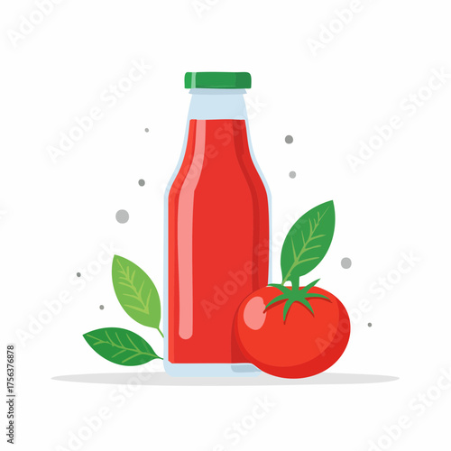 Tomatensaft in einer Glasflasche