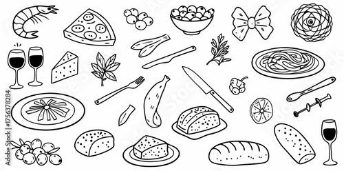 Cheerful hand-drawn holiday wreath design with colorful ornaments and a vibrant bow for festive decoration