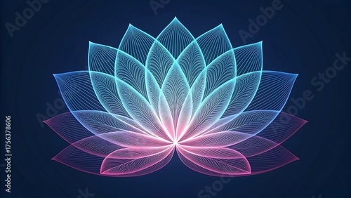 Abstract Glowing Lotus - Spiritual Energy Art