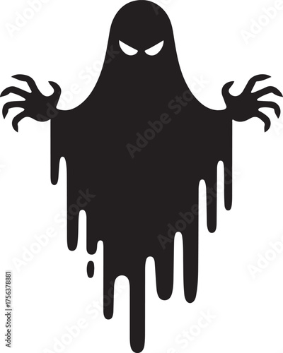 Grim Reaper with Scythe – Dark Death Skeleton in Hooded Robe Illustration