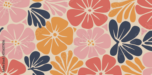 Colorful floral pattern brings a touch of spring to home decor with its vibrant hues and playful design