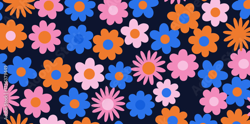 Colorful floral pattern creating a vibrant atmosphere in a summery garden
