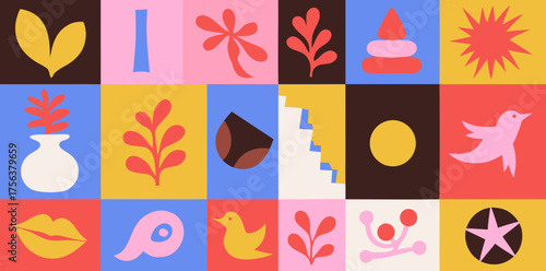 Colors and Shapes come alive in a vibrant collage of playful designs and intricate patterns celebrating creativity in Mystery Matters