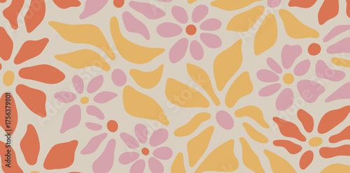 Bold floral patterns bring a vibrant energy to the room with playful colors and dynamic shapes