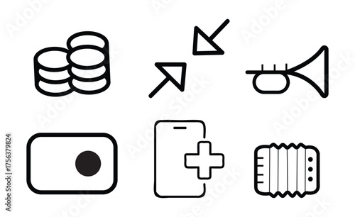 six useful vector icon design