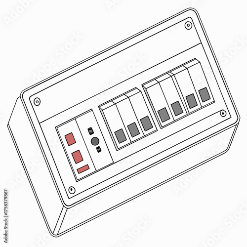 Vector art of electrical fuse box