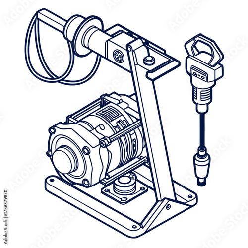 Vector art of electric winch