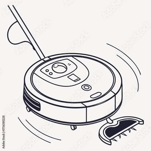 Vector art of robot vacuum cleaner illustration