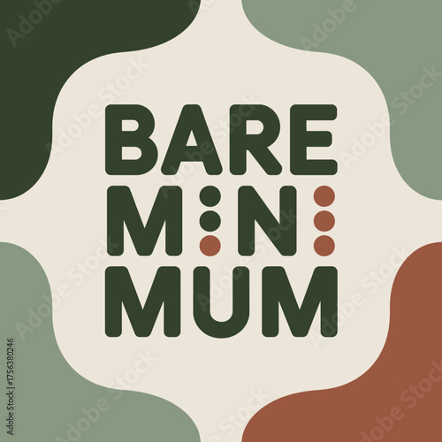 Bare minimum design minimalist typography with abstract shapes subtle color palette for modern branding and graphic design projects vector