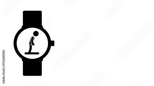 A smartwatch displaying a runner icon emphasizes health, motion, and fitness tracking through modern wearable technology and lifestyle awareness