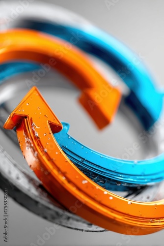 Colorful arrows in circular motion to symbolize recycling and sustainability efforts in modern design