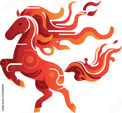 New Year's zodiac fire horse