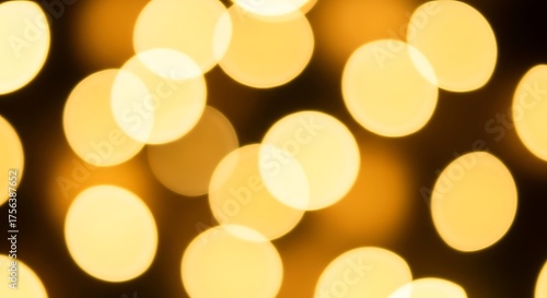 Abstract Golden Bokeh Background with Defocused Lights and Soft Glowing Circles Elegant Festive Design