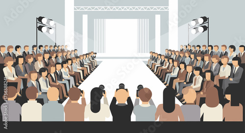 Fashion Show Spectators Crowd Watching Runway Catwalk Event