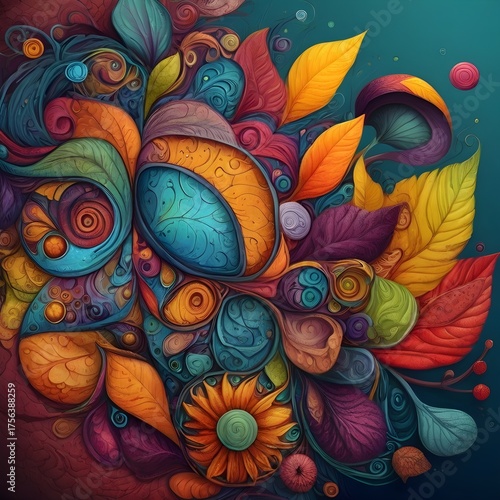 abstract background with flowers