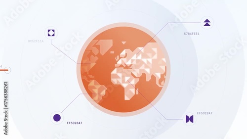 Global Data Visualization with Color-Coded Nodes – Animated Tech Explainer