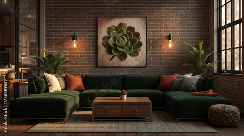 Modern Rustic Loft Living Room | Warm Cozy Industrial Interior Design Inspiration