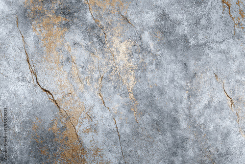 Gray and gold textured background cracked stone surface design