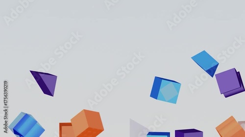 3D Geometric Cube Interface – Abstract Software Animation