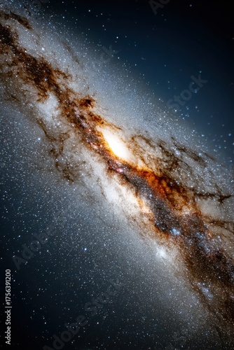 Exploring the beauty of the galaxy with swirling stars and cosmic colors in a stunning night sky