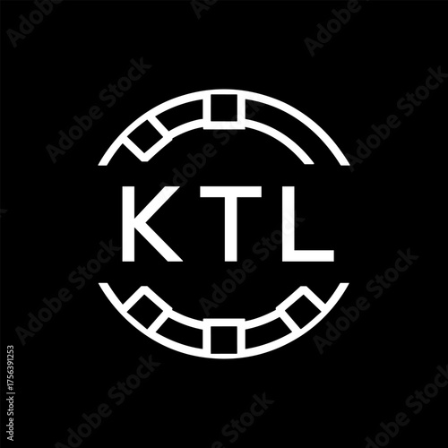 Modern  Tech Logo Design – Futuristic Blue and White Circular Emblem on Black Background, KTL Later Logo, 

