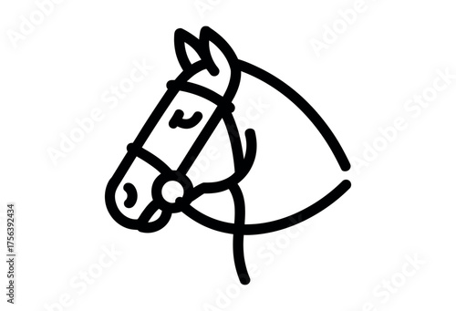 Vector art of horse head line art for equestrian concept