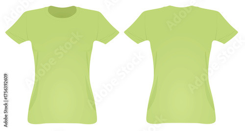 Green women t shirt. vector illustration	

