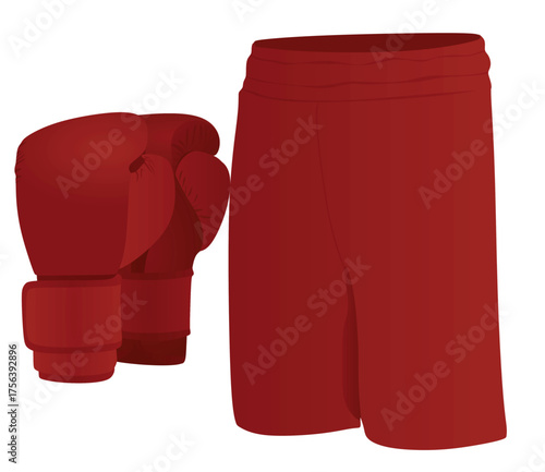 Boxing equipment set. vector illustration	

