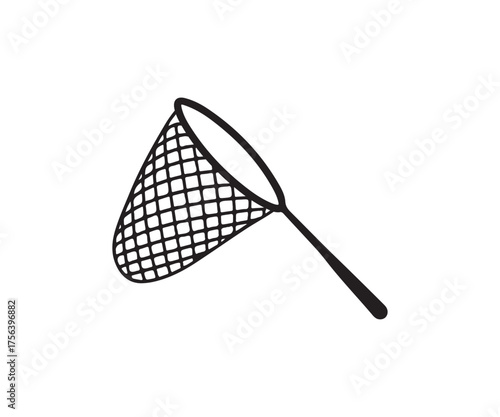 Simple butterfly net on clean background